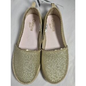 Osh Kosh B'gosh Belle Gold Glitter Sparkle Slip On Espadrille Shoes Adorable 1